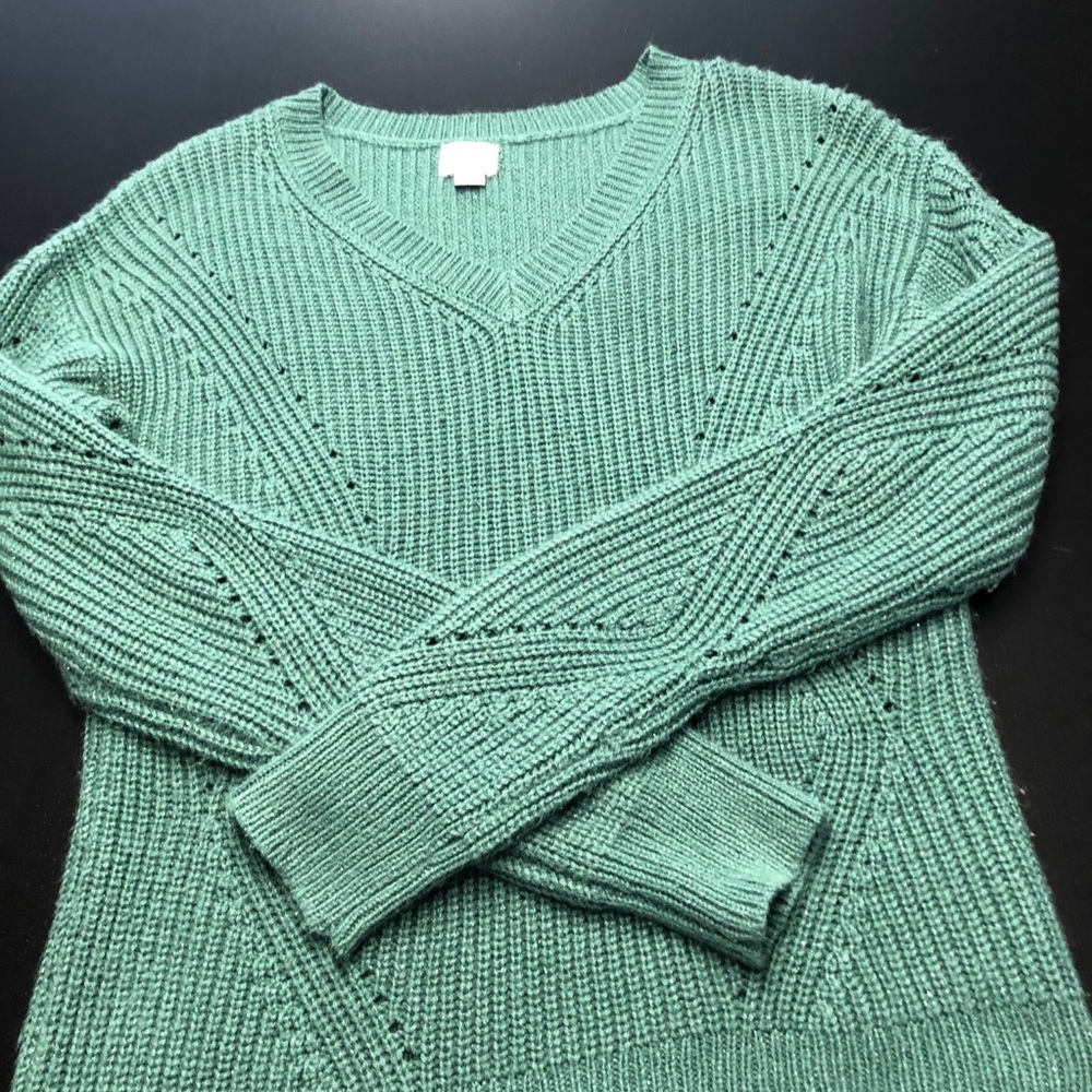 Subtle sparkle green sweater